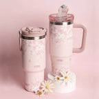 Floral Blush Aura Insulated Travel Tumbler 900 ML - 8868