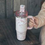 Floral Blush Aura Insulated Travel Tumbler 900 ML - 8868