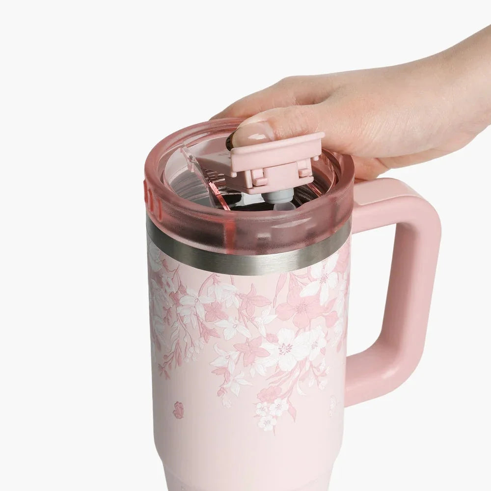 Floral Blush Aura Insulated Travel Tumbler 900 ML - 8868